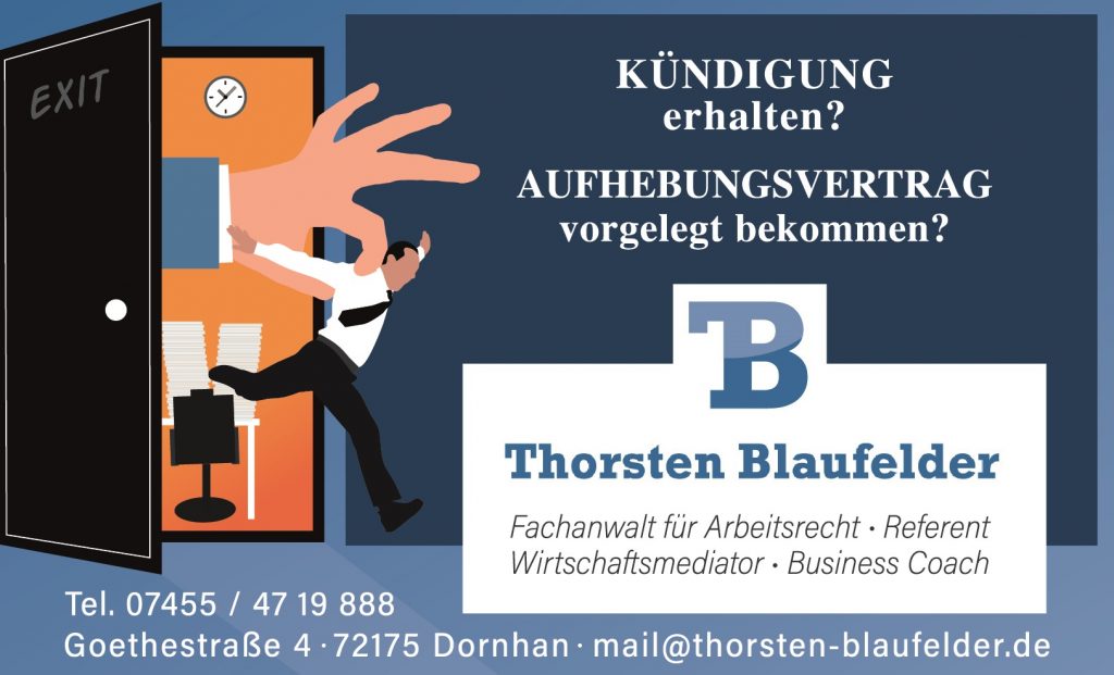 Thorsten Blaufelder Kündigung Aufhebungsvertrag